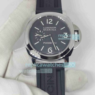 AAA Clone Panerai Luminor Marina PAM00111 Black Dial 44mm Rubber Strap Watch 